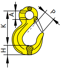 Крюк с проушиной и предохранителем SALK